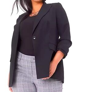 🔥Womens black blazer jacket by Lane Bryant Size 16